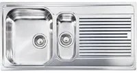 Lavello ZENITH 100x50 2 vasche destre+ gocciolatoio ACCIAIO INOX 011245.D1.01.2018