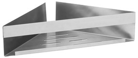 Mensola angolare autoportante per bagno in acciaio inox in argento opaco Genova Matt - Wenko