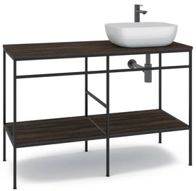 Mobile sottolavabo e lavabo Outline per vasca centrale nero L 120 x H 92 x P 45.5 cm
