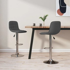 Sgabelli Da Bar 2 Pz Grigio Scuro İn Tessuto /