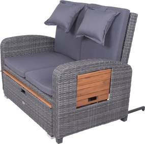 Divano da giardino in rattan grigio Bari - Garden Pleasure