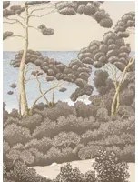 Isidore Leroy Carta da parati panoramica Port Cros - Bleu Ocre Panel C