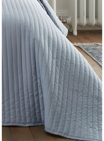Copriletto blu con rivestimento trapuntato 230x220 cm Quilted Lines – Bianca
