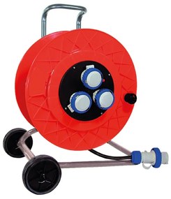 Avvolgicavo FANTON 50m cavo H07RN-F 3G2.5 mm² 3 prese, presa CEE 3P+T, spina CEE 2P+T per il cantiere