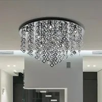 Outlet plafoniera illuminando galassia g g9 led 12 luci lampada soffitto cristalli quadrati trasparenti moderna interno