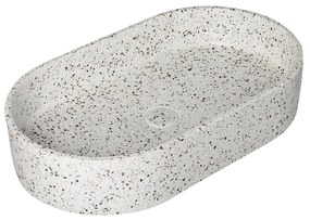 Lavabo D'Appoggio 60x35 Cm Con Piletta Di Scarico Karag "Linus" Stracciatella