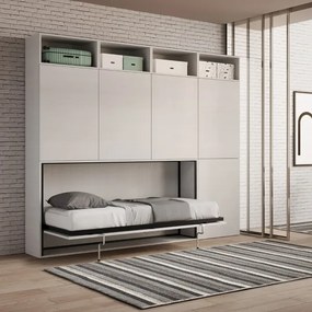 Letto NABOR singolo a scomparsa Bianco Frassino Composizione B