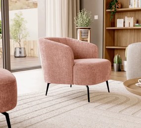 Renoa Poltroncina dall'eleganza moderna in tessuto smacchiabile T24 rosa cipria