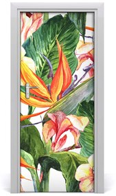 Poster adesivo per porta Pattern hawaiano 75x205 cm