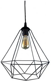 Lampadario a sospensione con filo DIAMOND 1xE27/60W/230V nero