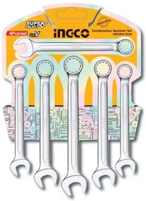Set 6 chiavi combinate fisse e a stella – 8-17mm, finitura lucida, blister
