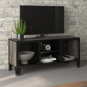 Mobile porta tv grigio 105x36x47 cm in metallo e mdf