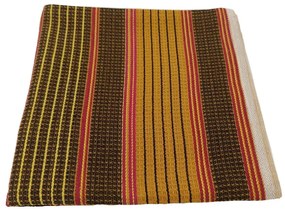 Asciugamano goffrato/lavorato a mano giallo/marrone in cotone 50x100 cm – JAHU collections