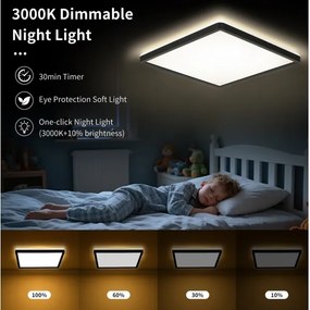 Brilagi - Lampada LED dimmerabile ULTRA SLIM 18W 230V 30x30 cm nera + DO
