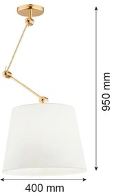 Argon 4895 - Lampadario su palo ZAKYNTOS PLUS 1xE27/15W/230V bianco/oro
