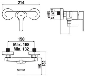 JIKA H3311Z70044001 - Miscelatore doccia LYRA cromo lucido