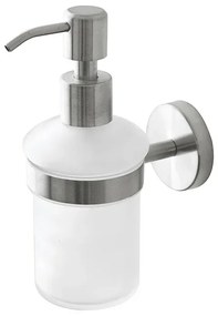 Porta dispenser per sapone liquido in vetro e acciaio inox satinato Galassia
