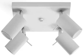 Plafoniera da Soffitto in acciaio 4xGU10 RING 4 Orientabile da interno