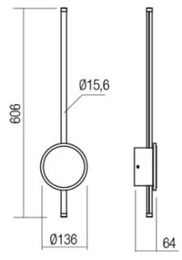 Redo 01-2701 - Applique a LED DIAZ LED/18W/230V CRI 90 nero