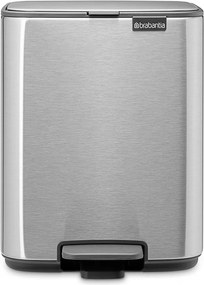 Cestino per la spazzatura color argento opaco in acciaio con pedale 7 l Bo – Brabantia