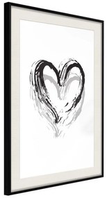 Poster  Painted Declaration of Love  Cornice Quadri Cornice nera con pass-partout, Larghezza x Altezza Home decor 20x30