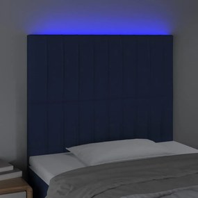 Testiera a led blu 90x5x118/128 cm in tessuto