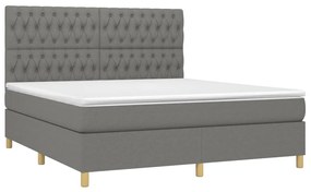 Letto a molle materasso e led grigio scuro 180x200cm in tessuto