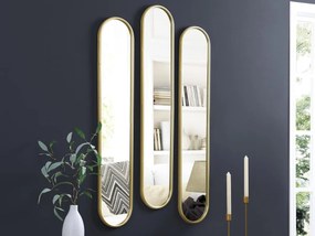 Specchio ovale L.23 x H.120 cm in Metallo Dorato - Lotto di 3 - JAYLEN