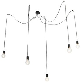 Lampada a sospensione di design nera 5 luci - Cavalux