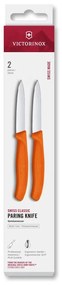 Victorinox - Set di coltelli da cucina per verdure SWISS CLASSIC 8 cm, 2 pezzi, arancione