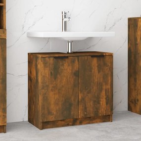 Armadietto Bagno Rovere Fumo 64,5x33,5x59 Cm Legno Multistrato /