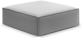 Poggiapiedi grigio chiaro con rivestimento in velluto Vanda – Mazzini Sofas