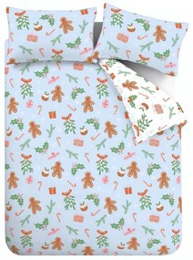 Set copripiumino e federa blu in microfibra per letto matrimoniale e per letto esteso 230x220 cm Gingerbread – Catherine Lansfield