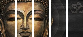 Quadri 5 pezzi – Volto di Buddha