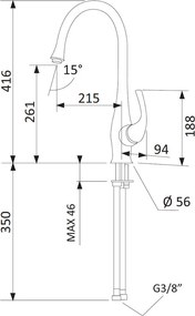 Rubinetto Miscelatore Monocomando Girevole Lavello Alto in Ottone Mariani Pluto Cromato...