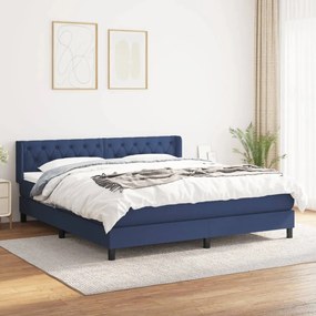 Giroletto A Molle Con Materasso Blu 160x200 Cm İn Tessuto /