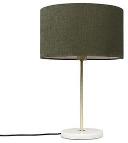 Lampada da tavolo in ottone con paralume verde 35 cm - Kaso
