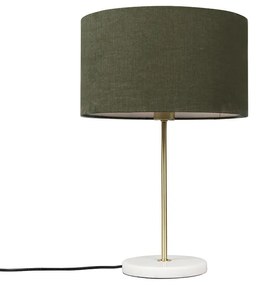 Lampada da tavolo ottone paralume verde 35 cm - KASO