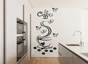 Adesivo murale per cucina tazza di caffè caldo 100 x 200 cm