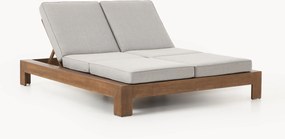 Lettino prendisole da giardino in legno di acacia doppio Joshua