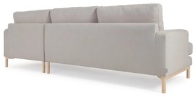 Kave Home - Divano Mihaela 3 posti con chaise longue destra in shearling grigio 264 cm