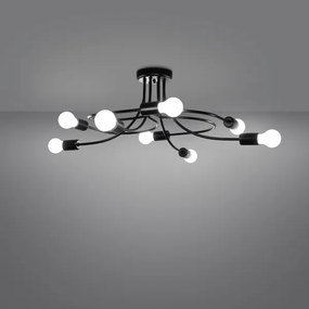 Sollux SL.1457 - Lampadario a sospensione con supporto rigido LEVAR 8xE27/15W/230V nero