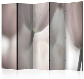 Paravento separè Arte Floreale dei Tulipani II - tulipani in bianco e nero