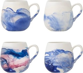 Tazzine in set bianche e blu in gres 4 pz 250 ml Lyre – Bloomingville