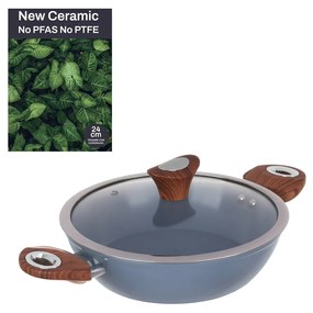 Tegame 24 cm con coperchio azzurro New Ceramic