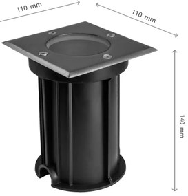 Lampada segnapasso da esterno LUKKA CONNECT 1xGU10/4W/230V IP67 cromo opaco quadrato