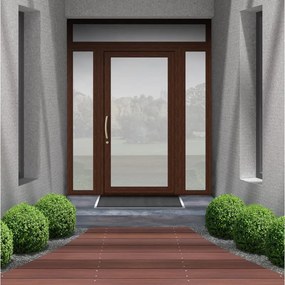 Portoncino d'ingresso Condo22 L 90 x H 210 cm in PVC noce, apertura spingere a destra