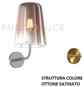 Applique ottone sat. 1 luce rame 1164os-at-ra