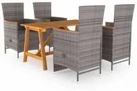 Set Mobili da Pranzo per Giardino 5 pz Grigio 3068761