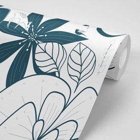 Carta da parati – Animali intorno ai fiori